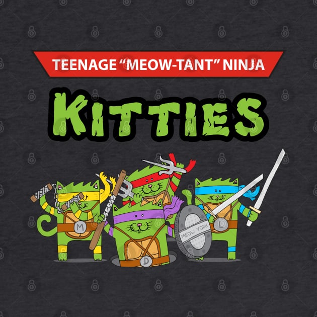 Teenage Meow-tant Ninja Kitties by adrianserghie